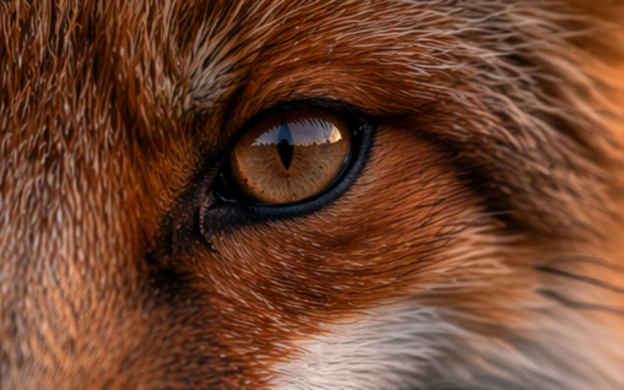 Closeup of a red fox eye